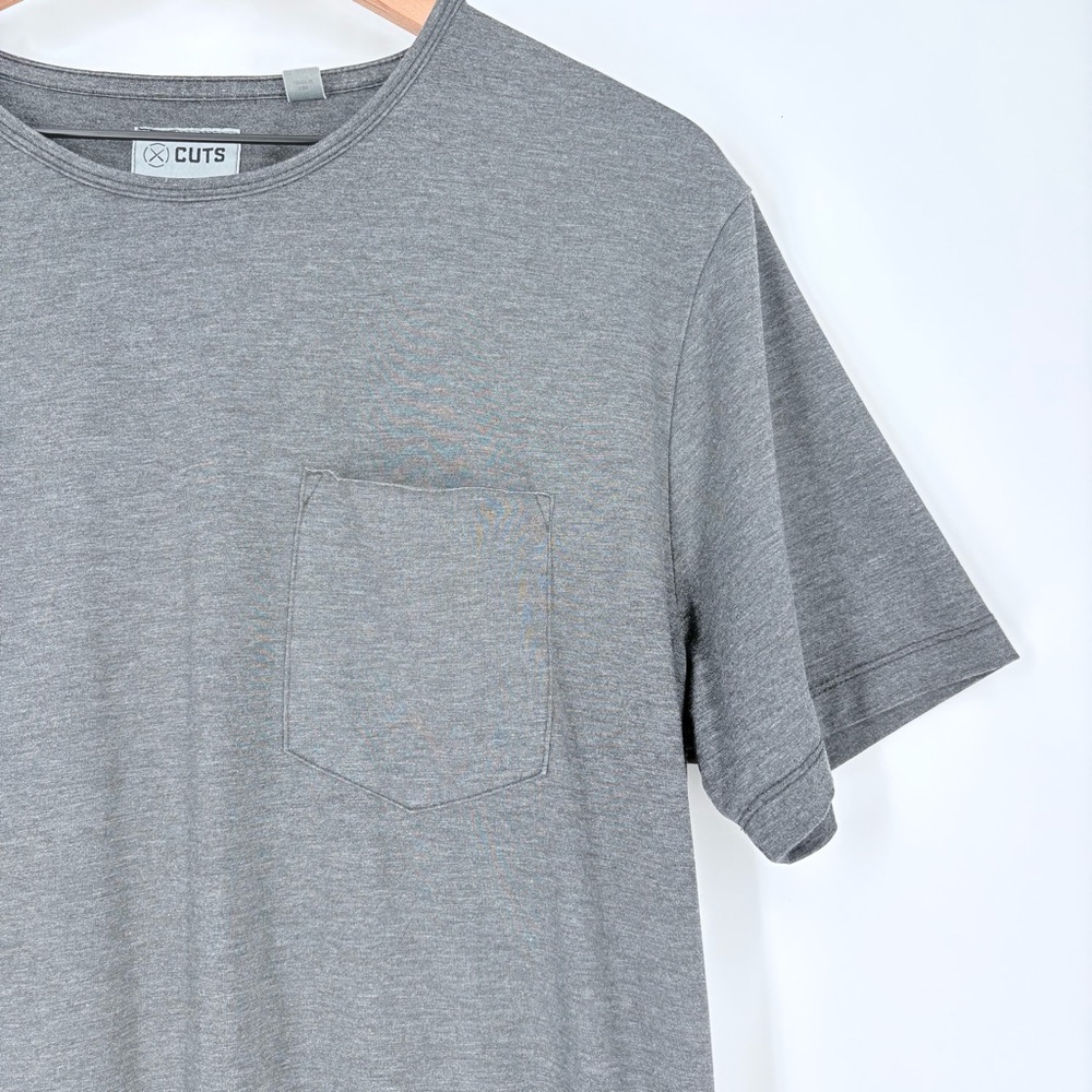 Cuts Clothing Mens Gray Short Sleeve T-Shirt - Picture 5 of 7